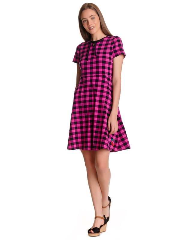 Nastrovje Potsdam Pussy Deluxe Back to 1955 pink checkered Damen A-Linien-Kleid pink allover Online Outlet