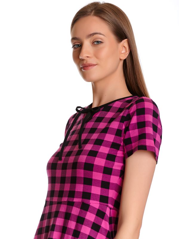 Nastrovje Potsdam Pussy Deluxe Back to 1955 pink checkered Damen A-Linien-Kleid pink allover Online Outlet