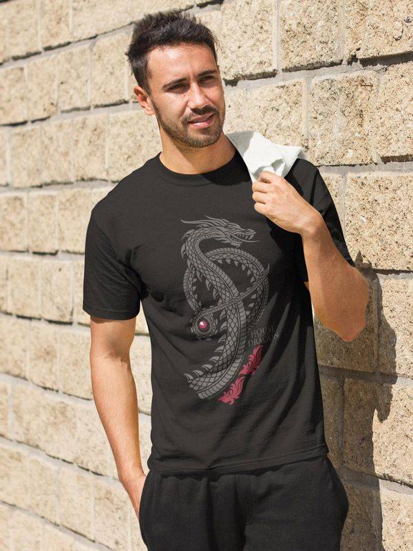 Nastrovje Potsdam House of the dragon Logo Herren T-Shirt schwarz Riesige Ersparnisse