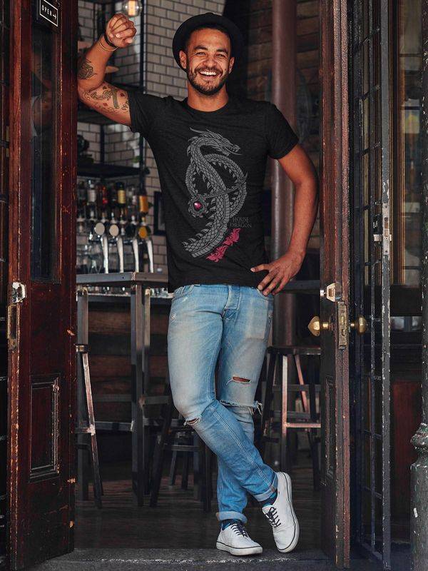 Nastrovje Potsdam House of the dragon Logo Herren T-Shirt schwarz Riesige Ersparnisse