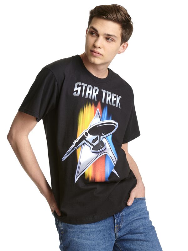 Nastrovje Potsdam Star Trek Shining Badge Herren T-Shirt schwarz Wochenangebot
