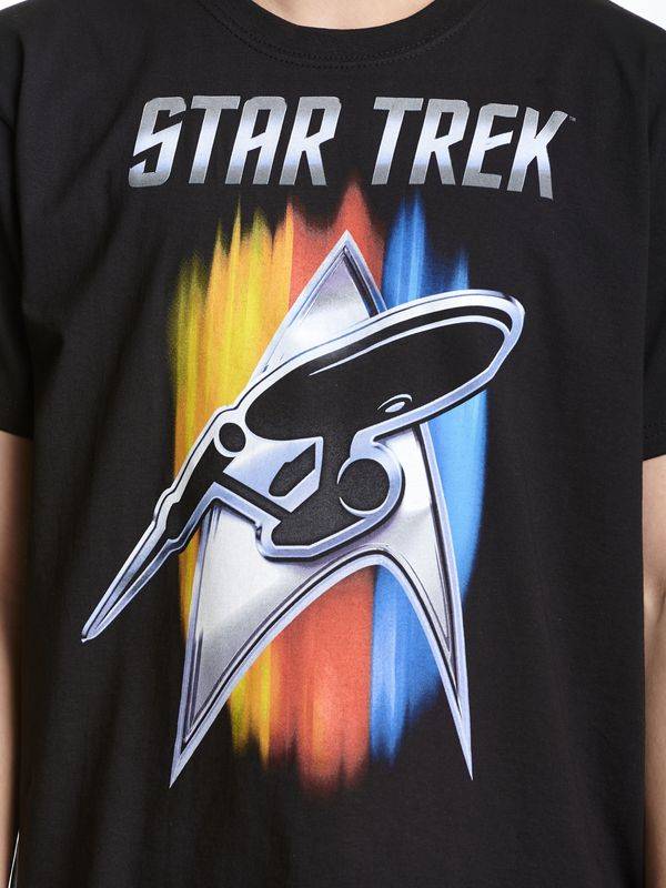 Nastrovje Potsdam Star Trek Shining Badge Herren T-Shirt schwarz Wochenangebot