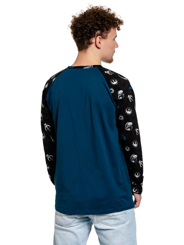 Nastrovje Potsdam The Mandalorian The Way Herren Langarmshirt schwarz/blau Letzter Tag