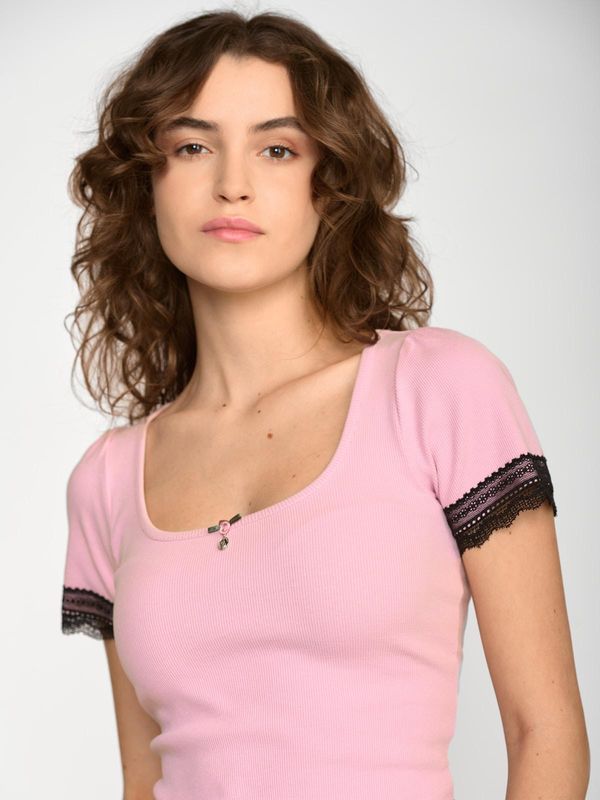 Nastrovje Potsdam Vive Maria Sweet Cropped Shirt Damen T-Shirt rosa Vierteljährliche Förderung