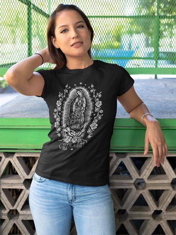 Nastrovje Potsdam Vive Maria Holy Virgin Damen T-Shirt schwarz Super Rabatt