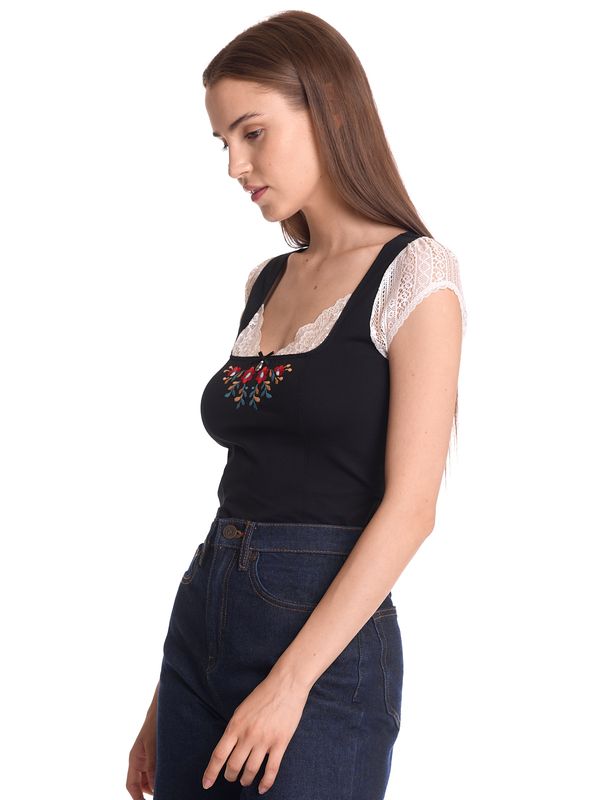 Nastrovje Potsdam Vive Maria Meadow Kiss Damen Spitzentop schwarz/creme 50% Rabatt mit kostenlosem Versand