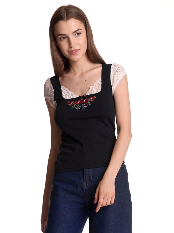 Nastrovje Potsdam Vive Maria Meadow Kiss Damen Spitzentop schwarz/creme 50% Rabatt mit kostenlosem Versand
