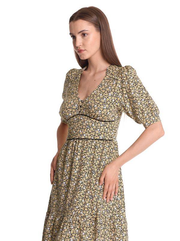 Nastrovje Potsdam Vive Maria Golden Flower Damen A-Linien-Kleid dunkelgelb allover 50% Rabatt für begrenzte Zeit