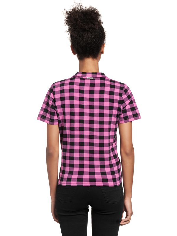 Nastrovje Potsdam Pussy Deluxe Pink checkered Damen Kurzarmbluse schwarz/lightpink Angebote