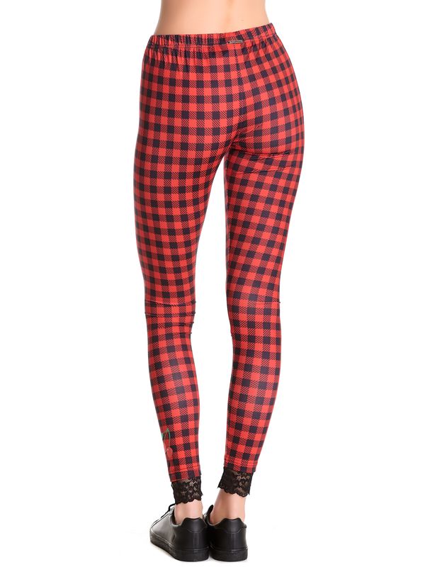 Nastrovje Potsdam Pussy Deluxe Red Checkered Damen Leggings rot allover im Angebot