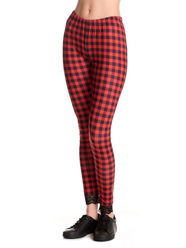 Nastrovje Potsdam Pussy Deluxe Red Checkered Damen Leggings rot allover im Angebot