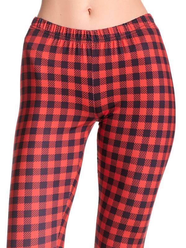 Nastrovje Potsdam Pussy Deluxe Red Checkered Damen Leggings rot allover im Angebot