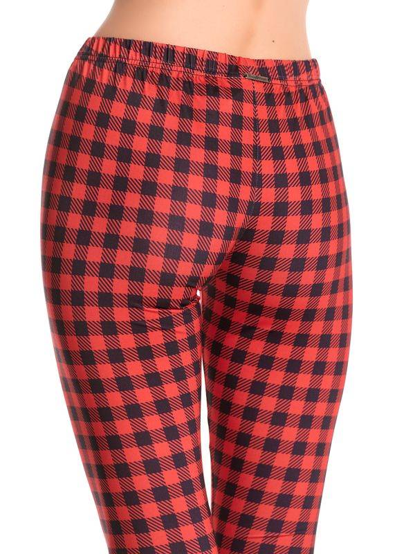 Nastrovje Potsdam Pussy Deluxe Red Checkered Damen Leggings rot allover im Angebot