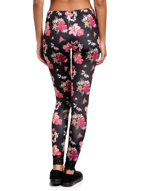 Nastrovje Potsdam Pussy Deluxe Hawaii Damen Leggings schwarz allover Schlussverkauf