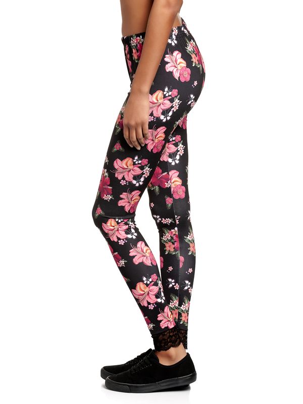 Nastrovje Potsdam Pussy Deluxe Hawaii Damen Leggings schwarz allover Schlussverkauf