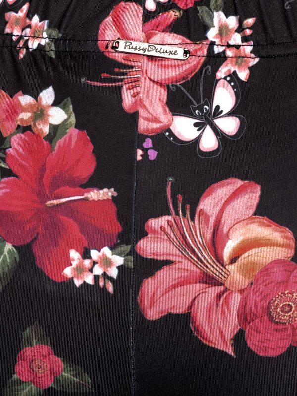 Nastrovje Potsdam Pussy Deluxe Hawaii Damen Leggings schwarz allover Schlussverkauf