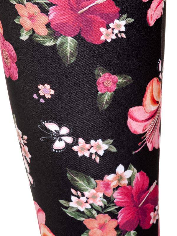 Nastrovje Potsdam Pussy Deluxe Hawaii Damen Leggings schwarz allover Schlussverkauf