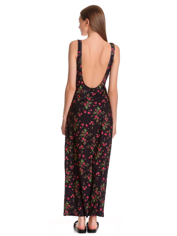 Nastrovje Potsdam Pussy Deluxe Vintage Rose Damen Strandkleid schwarz allover Blitzverkäufe