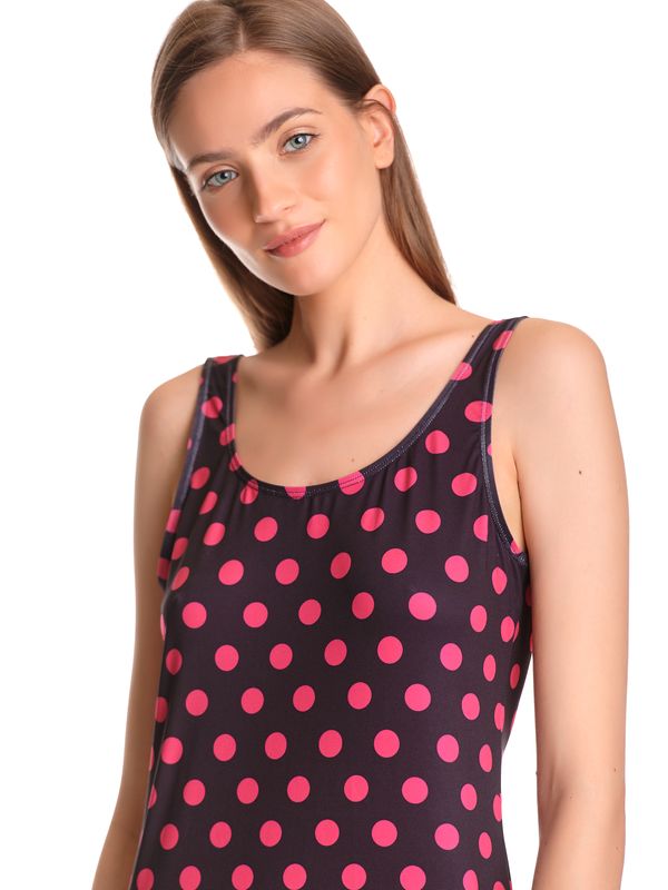 Nastrovje Potsdam Pussy Deluxe Classic Pink Dotties Damen Strandkleid schwarz allover Kostenloser Versand