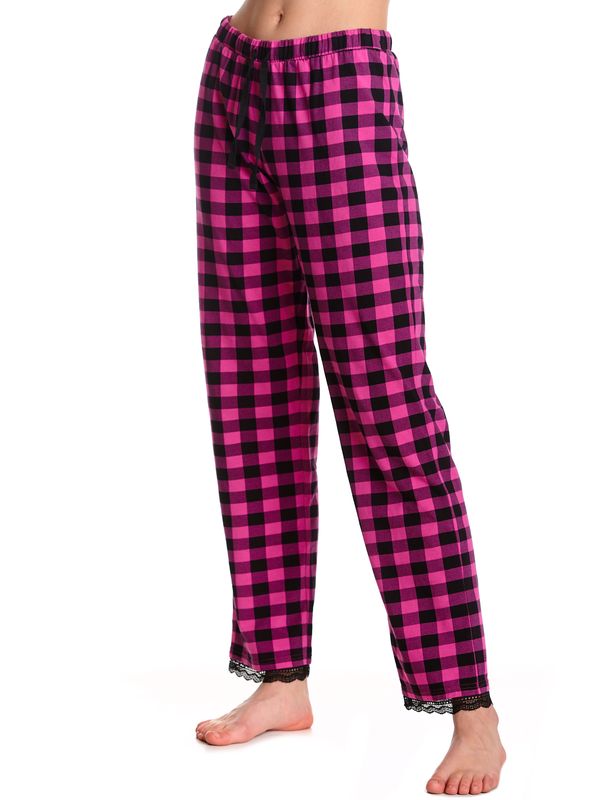 Nastrovje Potsdam Pussy Deluxe Pink Checkered Damen Schlafhose schwarz/lightpink Limitierter Zeitrabatt