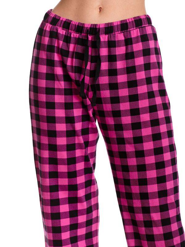 Nastrovje Potsdam Pussy Deluxe Pink Checkered Damen Schlafhose schwarz/lightpink Limitierter Zeitrabatt
