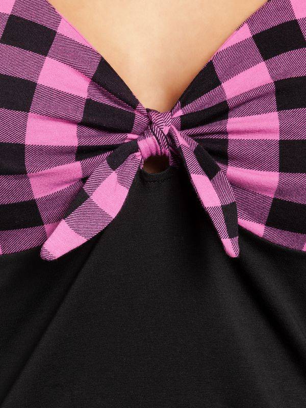 Nastrovje Potsdam Pussy Deluxe Pink Checkered Damen T-Shirt schwarz/lightpink Fabrik Onlineshop