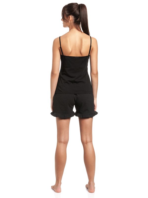 Nastrovje Potsdam Pussy Deluxe Dotties Damen Pyjama schwarz allover Versandkostenfrei