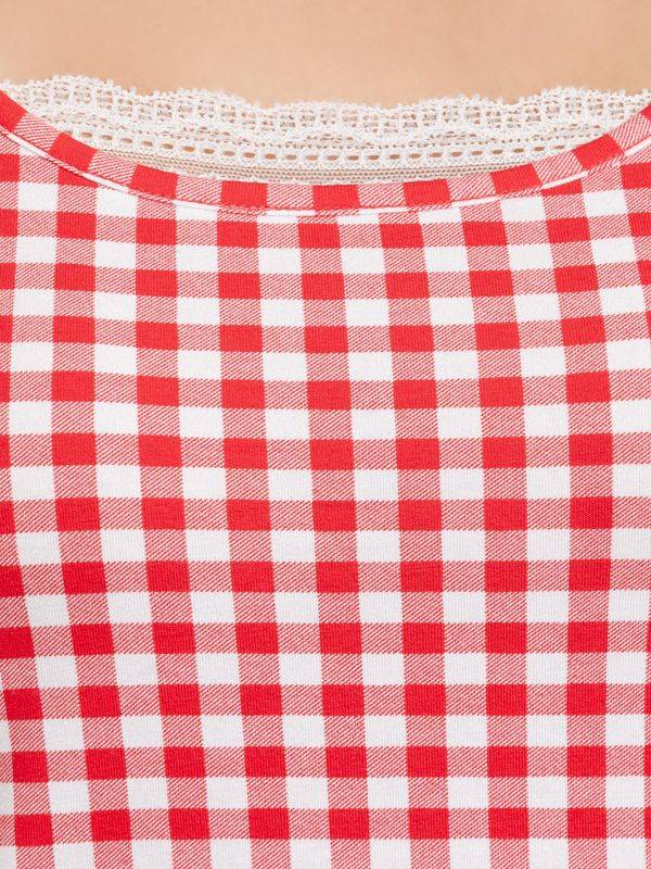Nastrovje Potsdam Pussy Deluxe Red Plaid Damen Pyjama rot allover Flash Sale