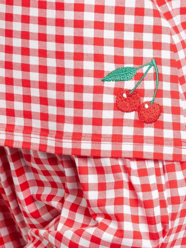 Nastrovje Potsdam Pussy Deluxe Red Plaid Damen Pyjama rot allover Flash Sale