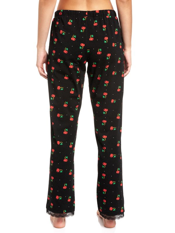 Nastrovje Potsdam Pussy Deluxe Cherries Damen Schlafhose schwarz allover Begrenztes Angebot