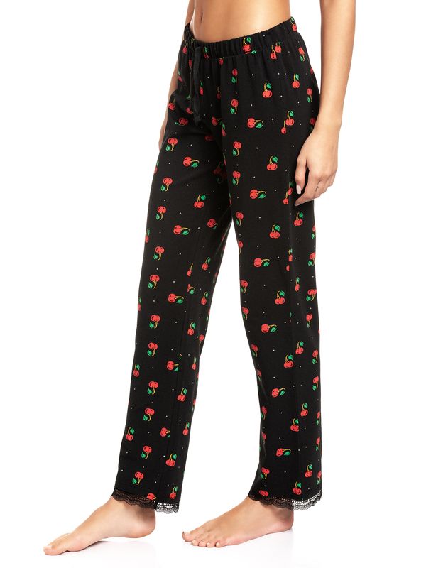 Nastrovje Potsdam Pussy Deluxe Cherries Damen Schlafhose schwarz allover Begrenztes Angebot