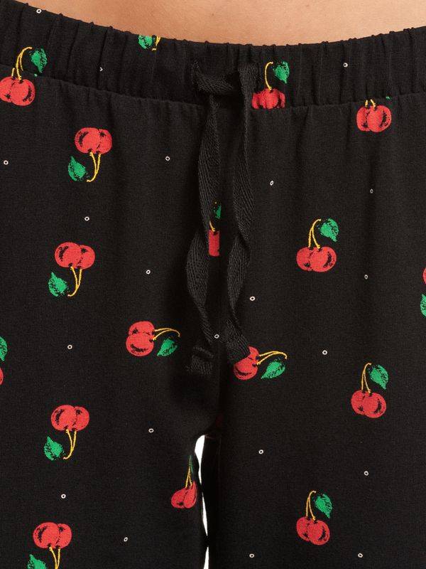 Nastrovje Potsdam Pussy Deluxe Cherries Damen Schlafhose schwarz allover Begrenztes Angebot