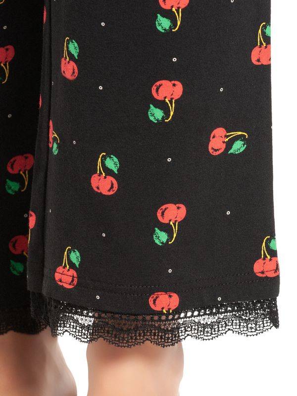 Nastrovje Potsdam Pussy Deluxe Cherries Damen Schlafhose schwarz allover Begrenztes Angebot