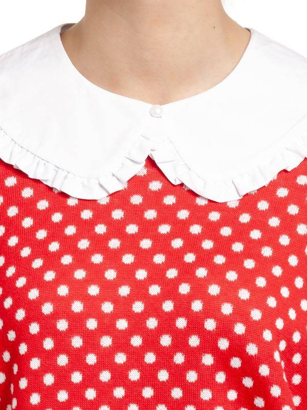 Nastrovje Potsdam Pussy Deluxe Chic Dotties Damen Strickpullover rot allover Online Shopping