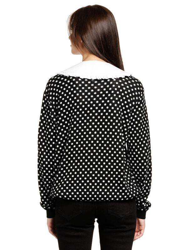 Nastrovje Potsdam Pussy Deluxe Dotties Damen Strickpullover schwarz allover Exklusivangebot