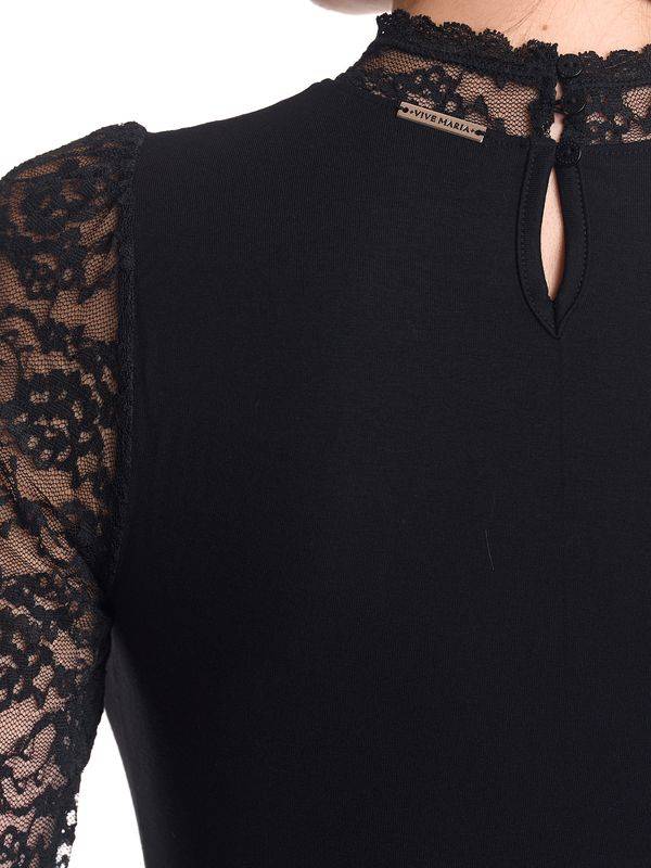 Nastrovje Potsdam Vive Maria Lace Vamp Damen Spitzenshirt schwarz Letzte 3 Tage