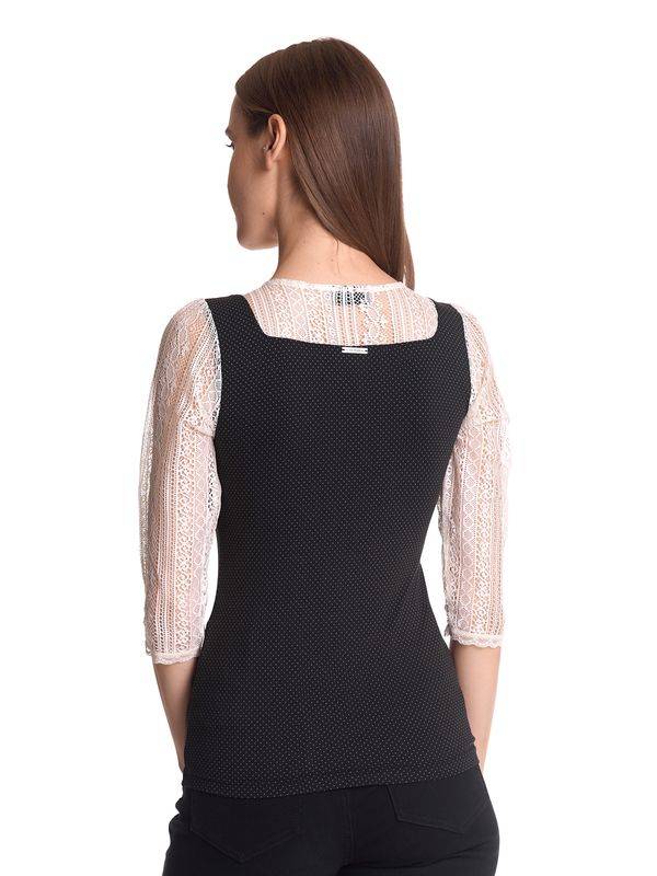 Nastrovje Potsdam Vive Maria Meadow Girl Damen 3/4-Arm-Shirt creme/schwarz allover JETZT KAUFEN