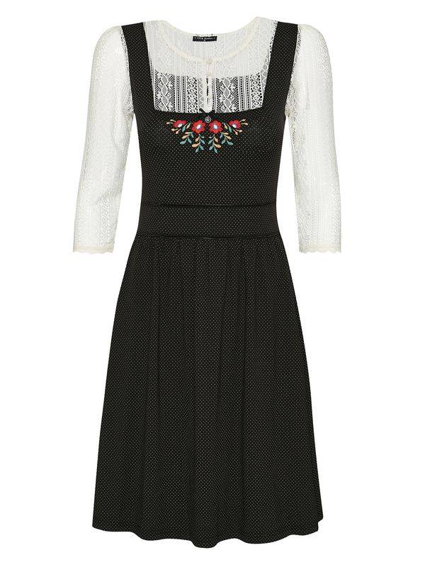 Nastrovje Potsdam Vive Maria Meadow Girl Damen A-Linien-Kleid creme/schwarz Neueste Stile
