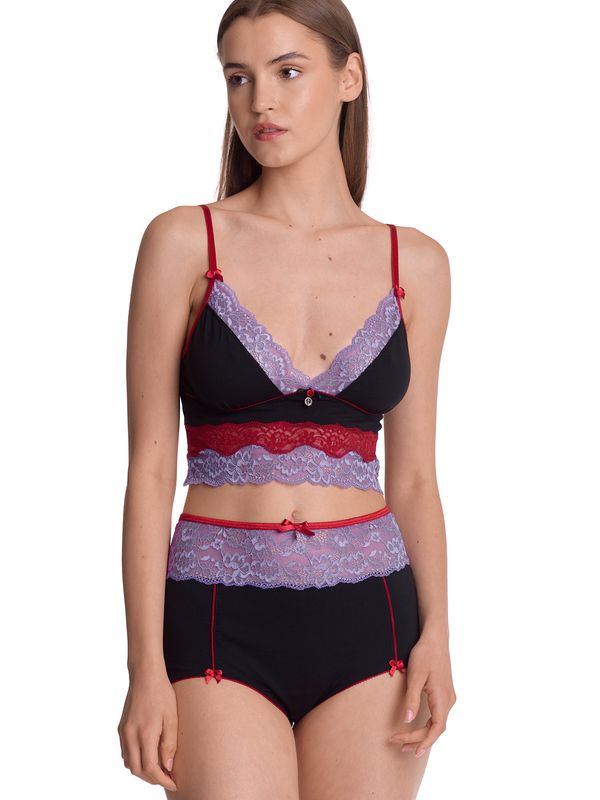Nastrovje Potsdam Vive Maria Lavender Love Damen Wäscheset: Top mit Panty lilac/black Vierteljährliche Förderung