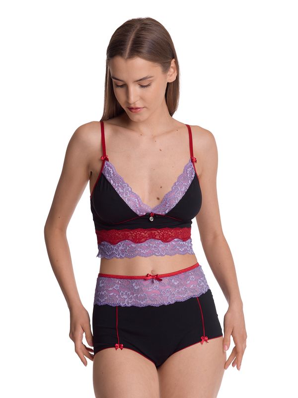 Nastrovje Potsdam Vive Maria Lavender Love Damen Wäscheset: Top mit Panty lilac/black Vierteljährliche Förderung