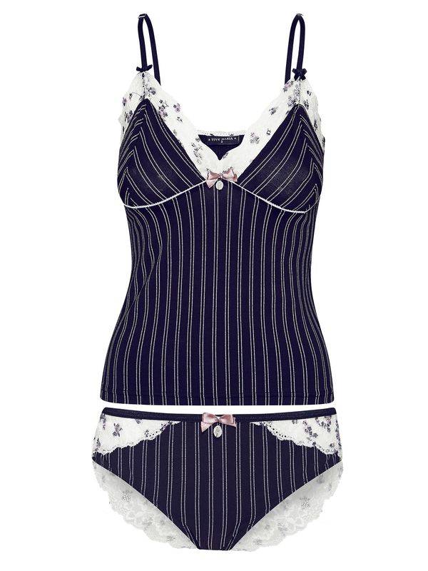 Nastrovje Potsdam Vive Maria French Dandy Damen Wäscheset: Top mit Panty schwarz allover/weiss allover Discount Store für neue Produkte