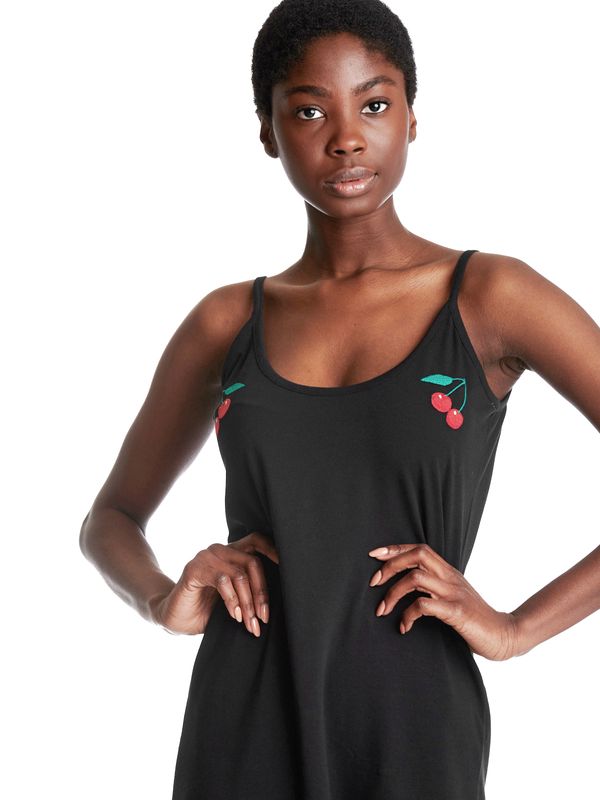 Nastrovje Potsdam Pussy Deluxe Cherry Long Damen Trägerkleid schwarz Im Verkauf