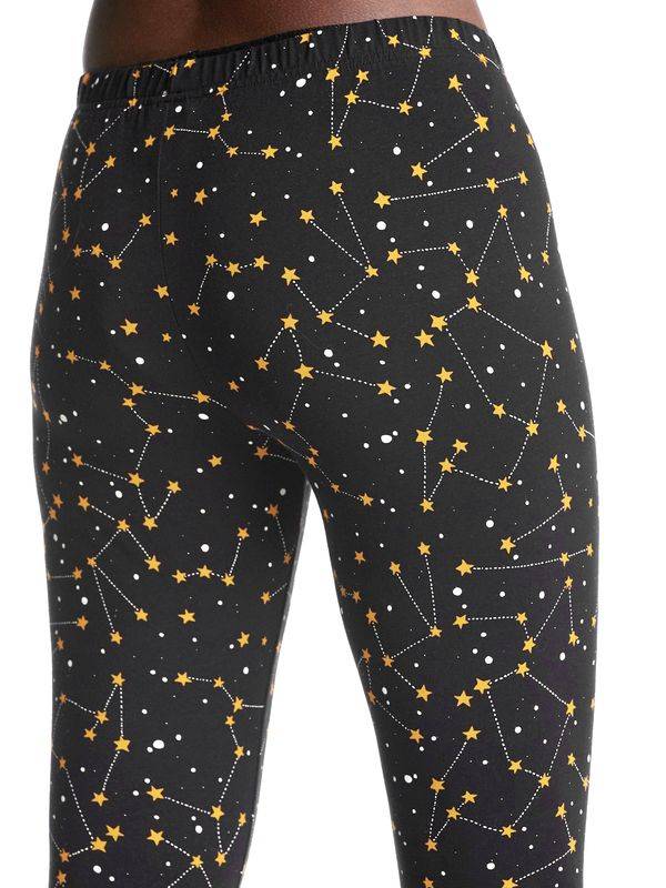 Nastrovje Potsdam Pussy Deluxe Celestial Stars Damen Leggings schwarz allover Auslauf