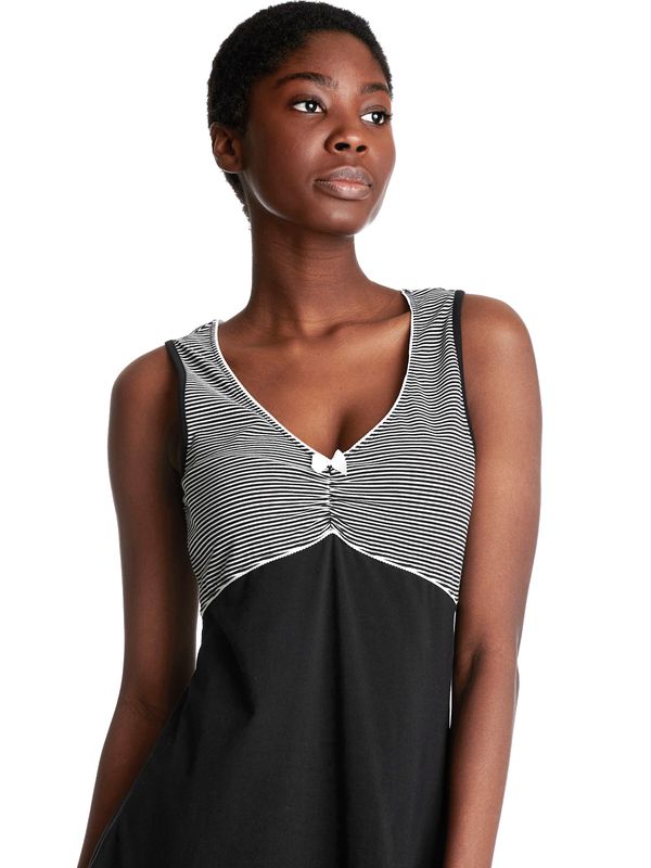 Nastrovje Potsdam Pussy Deluxe Mini Stripes Damen A-Linien-Kleid schwarz allover Verkauf