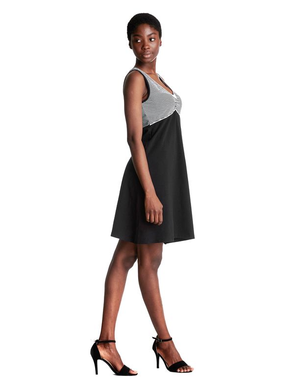 Nastrovje Potsdam Pussy Deluxe Mini Stripes Damen A-Linien-Kleid schwarz allover Verkauf
