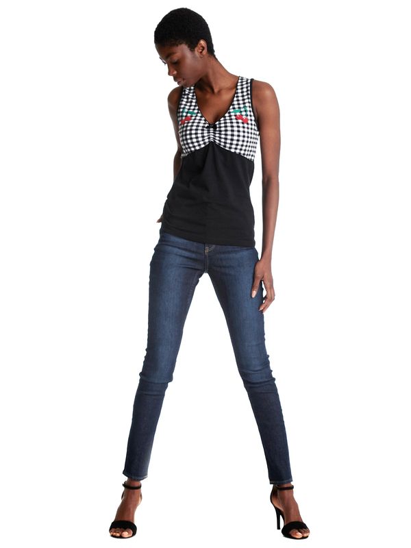 Nastrovje Potsdam Pussy Deluxe Vichy Cherry Damen Tanktop schwarz/allover im Angebot