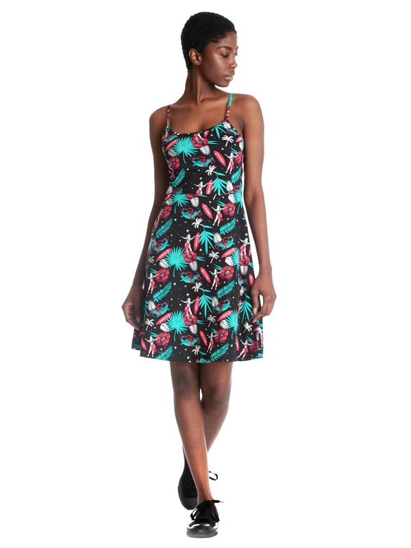 Nastrovje Potsdam Pussy Deluxe Aloha Damen Trägerkleid schwarz/allover Günstiger Verkauf