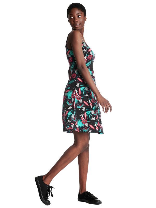 Nastrovje Potsdam Pussy Deluxe Aloha Damen Trägerkleid schwarz/allover Günstiger Verkauf