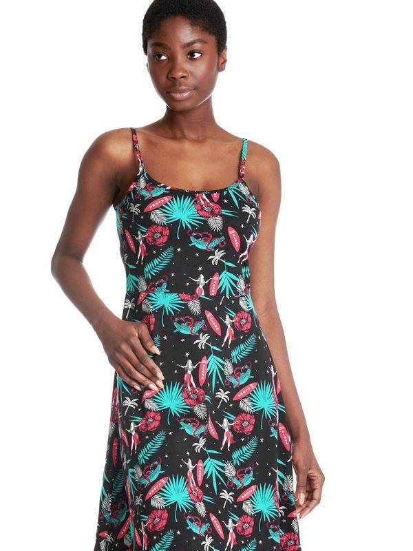 Nastrovje Potsdam Pussy Deluxe Aloha Damen Trägerkleid schwarz/allover Günstiger Verkauf