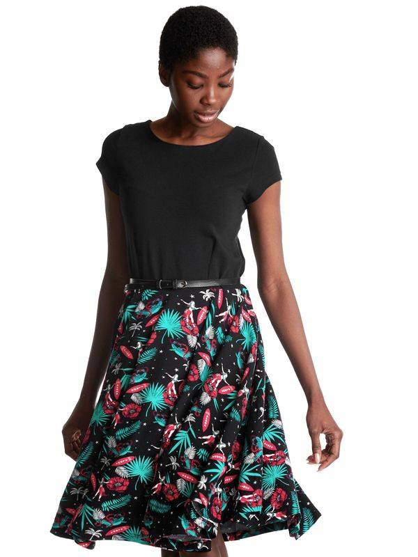 Nastrovje Potsdam Pussy Deluxe Aloha Damen Petticoat-Kleid schwarz/allover Fabrikverkauf